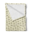 thumbnail image 2 of Nature Soft Flannel Fleece Throw Blanket, Springtime Garden Themed Pattern with Sketchy Trees Forest Print, Cozy Plush for Indoor and Outdoor Use, 50" x 60", Pale Khaki Avocado Green, by Ambesonne, 2 of 5