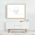 thumbnail image 2 of face single line drawing - s'14_2 - Line Drawing Line Art Abstract Minimalist Modern Art Portrait Sketch Fashion Oak Framed Wall Art Print 16 x 20 inches, 2 of 3
