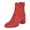 Red, variant on Women's Fashion Sequin Ankle Boots Square Toe Chunky Heel Mid Calf Booties Slip On Dress Boots with Side Zipper Gold 6