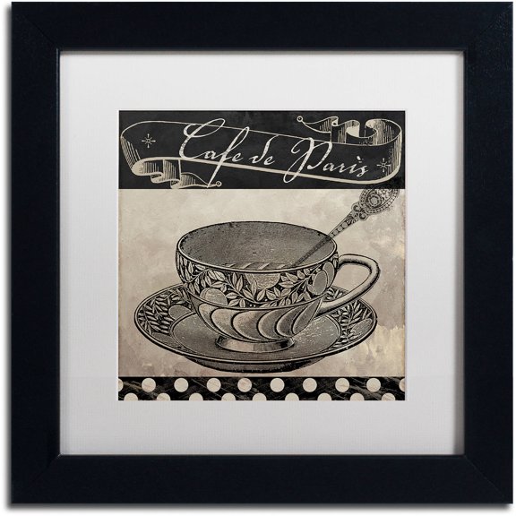 Trademark Fine Art "Bistro Parisienne IV" Canvas Art by Color Bakery White Matte, Black Frame