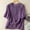 Purple, variant on Women's Linen Tops Bohemian Short Sleeve Shirts Summer Loose Crewneck Casual Vintage Embroidered Blouse Tops