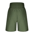 thumbnail image 3 of Nestiefly Linen Shorts for Womens Casual Summer High Waisted Wide Leg Lounge Beach Vacation Shorts with Pockets 2026 Spring Army Green 2XL, 3 of 8