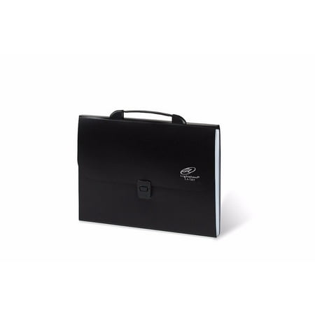 Lightahead® LA-7557 Expanding File Folder with handle and insert button with 12 pockets. Available in Colors Blue, Pink, Green & Black (Black)