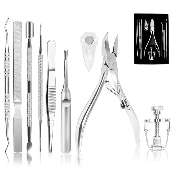 Ingrown Toenail Tool Kit (5PCS), Professional Toe Nail Clipper Set for Ingrown & Thick Nail, Stainless Steel Ingrown Toenail Kit, Surgery Grade Manicure Pedicure Tool