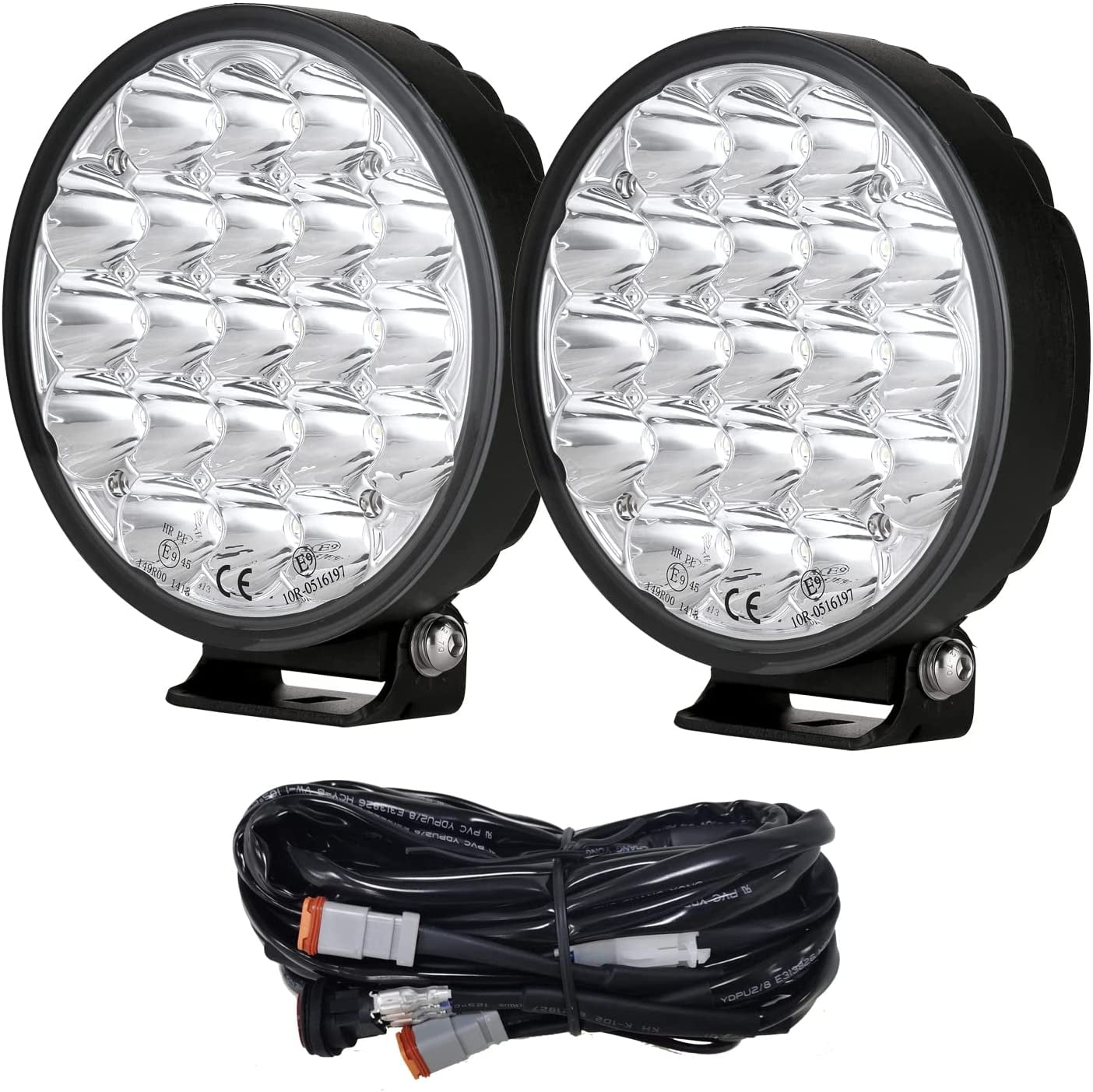 guvsoets 6Inch Round LED Offroad Lights 2pcs 210W 32000LM Super Bright