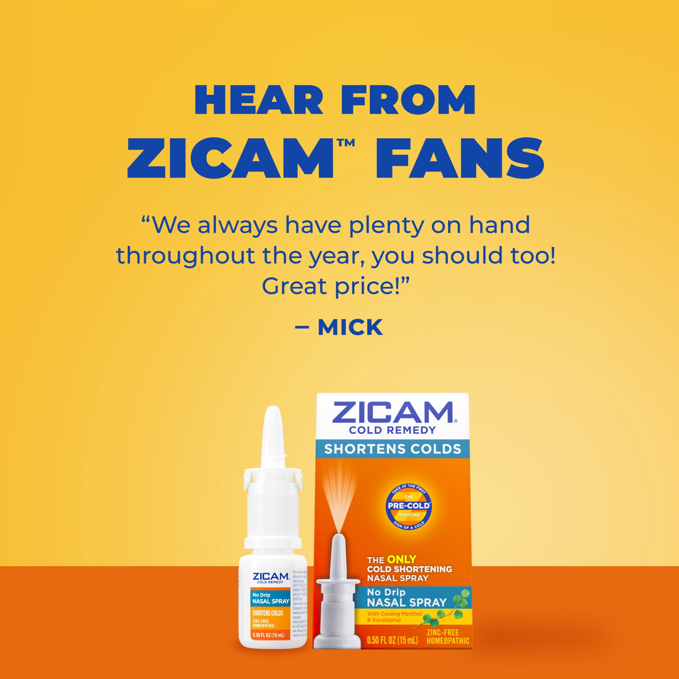 Zicam Cold Remedy No-Drip Nasal Spray with Cooling Menthol