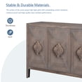 thumbnail image 5 of Newboti Furniture Carved Flower Door Handle, Antique Four Door Cabinet for Living Room Kitchen Hallway (Brown) 92395, 5 of 12