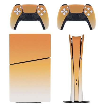 Orange Sunrise Fade Console Skin Bundle for PS5 Pro Slim Disc & Digital / PS4 - Full Wrap + Dual Controller Flair