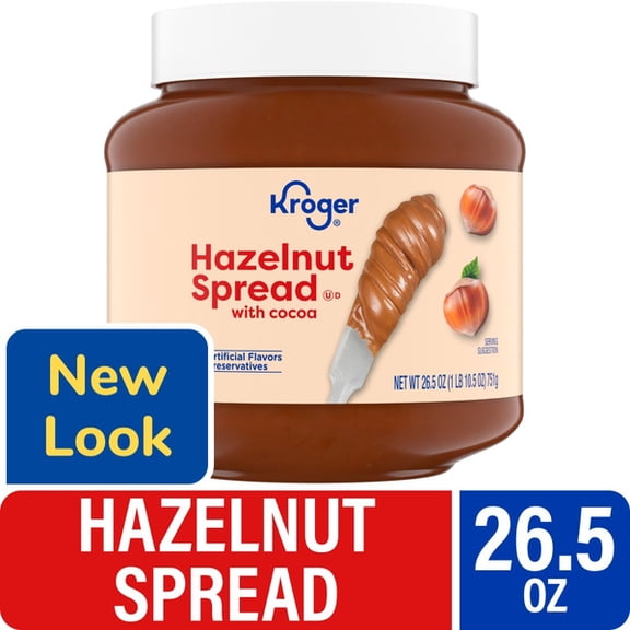 KR Hazelnut Spread with Cocoa, No Artificial Flavors or Preservatives, 26.5 oz