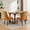Yellow, variant on MAYEERTY Rayon Flocking Linen Dining Chairs - Channel Tufting, Curved Solid Wood Legs, Black, Set of 2
