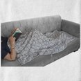 thumbnail image 6 of Grey and White Soft Flannel Fleece Throw Blanket, Rich Royal Victorian Garden Pattern Petals and Leaves Antique Look, Cozy Plush for Indoor and Outdoor Use, 60" x 80", Grey White, by Ambesonne, 6 of 6