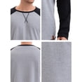 thumbnail image 7 of DARING DIVA Men's Long Sleeve Color Block Casual Raglan T-Shirt S Gray, 7 of 7