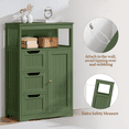 thumbnail image 5 of Alden Design 34″ Tall Bathroom Floor Cabinet with Adjustable Shelf and 3 Drawers, Green, 5 of 9