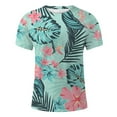 thumbnail image 4 of Big and Tall Shirts for Men Causal Short Sleeved Tropical Style Print T Shirt Heat compatible with Machine for T Shirts Pocket Men Plain Pack Night Shirt Set Mens Socks Size 13-15 Tee L, 4 of 4