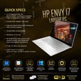 thumbnail image 6 of HP Envy 17T Laptop, Intel i7, 16GB RAM (Maximum 32GB), 512GB NVMe SSD, 17.3" FHD Touch, Windows 11 PRO, Thunderbolt 4, Wi-Fi 6, 64GB TW Drive, 6 of 7