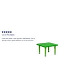 thumbnail image 3 of 24''W x 48''L Rectangular Green Plastic Height Adjustable Activity Table, 3 of 6