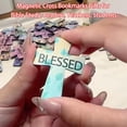 thumbnail image 3 of 16Pcs Magnetic Cross Bookmarks Gifts for Bible Study, Readers, Teachers, Students - Cute Magnet Cross Bookmark with Inspiration Sayings for Women School Reading, 3 of 8