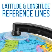 TCP Global 6 Blue Ocean World Globe with Black Base - Compact Mini Political Globe, Vertical Axis Rotation - Fun, Educational, Learn Earth Geography - Kids School, Home Office, Shelf Desktop Display
