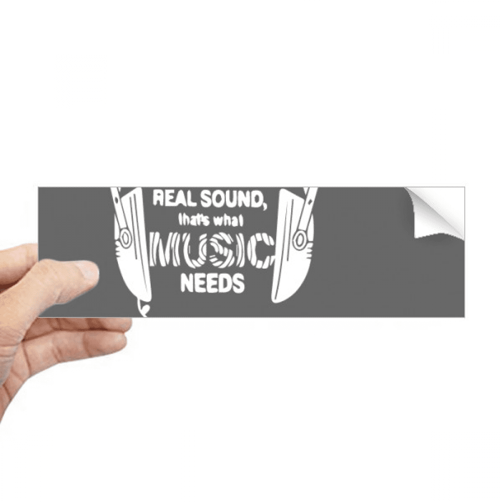 music earph song sound words rectangle bumper sticker notebook window
