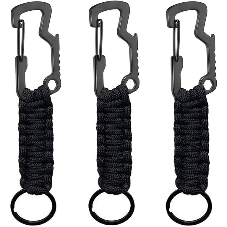 Paracord Keychain Lanyard Woven key chain with Carabiner for Keys