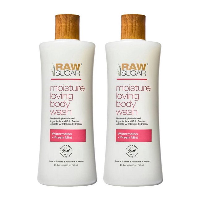 Raw Sugar Watermelon and Fresh Mint Moisture Loving Body Wash 25 fl oz - Pack of 2