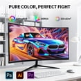 thumbnail image 6 of ZZA 32 inch Curved Gaming Monitor, QHD 2560x1440 165Hz 1ms, 1500R VA Panel, AMD FreeSync, HDR Ready, 1440p 144hz computer monitor, VESA, for PC Desktop Laptop PS5, Black, 6 of 10