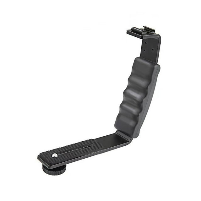 Handheld L-shaped Gimbal Expansion Bracket Holder with 2 Hot Shoe Mounts Accessory Replacement for OSMO Mobile Smooth 4 Gimbal Stabilizer for Microphone Video Light