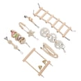 thumbnail image 1 of Juguetes De Columpio Para Jaula De Pájaros, Juego De Juguetes Para Masticar Loros, Campana Segura Hecha A Mano, 8 Piezas De Pino Para Escalar Y Posarse, 1 of 7