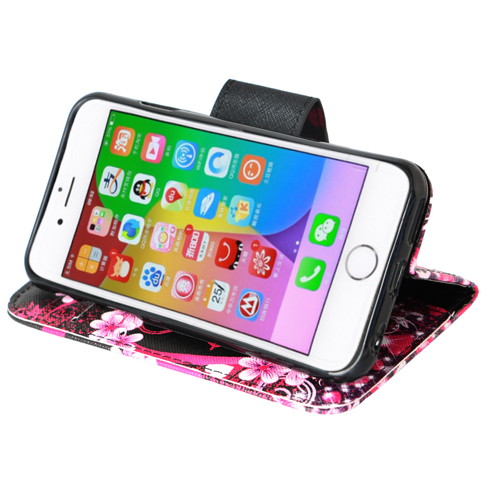 Vegan Leather Folio Phone Stand Case With Magnetic Closure For iPhone 6 or 6s