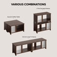 thumbnail image 3 of Pinmoco LED TV Stand for TVs up to 65'', Expandable Side by Side or Stacking TV Stand with Storage, Rustic, 3 of 10
