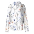 thumbnail image 6 of WTOBBY Women's Floral Print Button Down Long Sleeve Shirt, Classic Collar Casual Blouse Top with Soft Texture, Perfect for Spring Fall Office and Weekend,Sky Blue M, 6 of 6