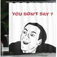 thumbnail image 4 of Ambesonne Humor Shower Curtain, Meme Smile Modern Face, 69"Wx84"L, Black and White, 4 of 5