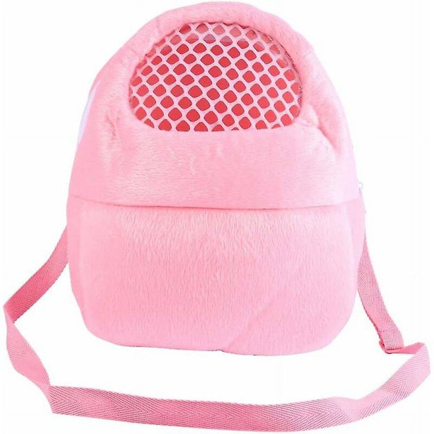 Bolsa transportadora para mascotas, bolsa de transporte para hámster, bolsa de viaje con correa para el hombro para mascotas pequeñas, erizo, planeador del azúcar, ardilla, conejo (rosa: s)