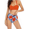 thumbnail image 2 of 2 PCS Women Swimsuits Bathing Suits Sunflower Print Halter Sexy Bikini Set High Waisted Beach Swimwear, 2 of 8