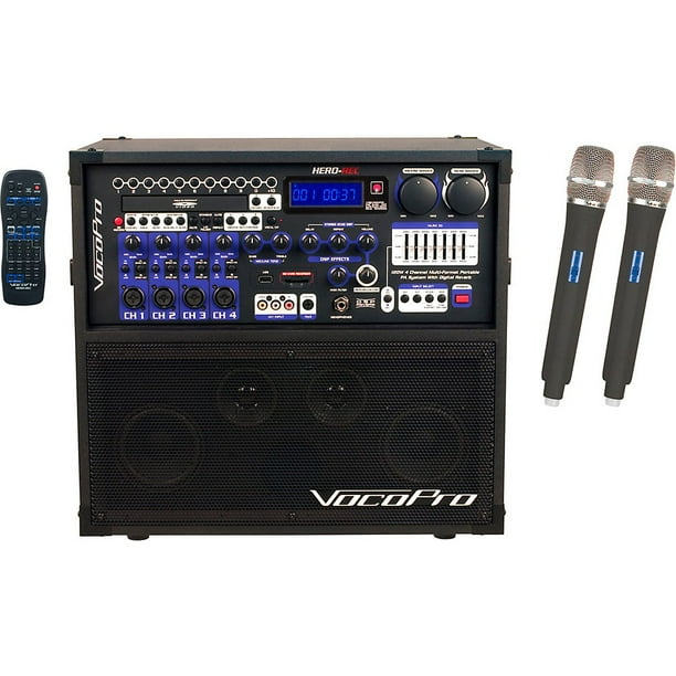 VocoPro HEROREC UHF MultiFormat Portable PA Karaoke System with