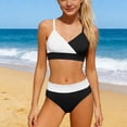 thumbnail image 2 of Cethrio Girls Bikini Swimsuits, High-waisted Two Piece Casual Summer Swimsuit Tops and Swimsuit Bottoms Black Size 11-13 T, 2 of 7