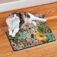 thumbnail image 2 of Boho Retro Floral Pet Feeding Mat-Abstract Art Pattern Absorbent Pet Placemat for Food and Water Bowl, with Waterproof Rubber Backing, Quick Dry Water Dispenser Mat for Dog and Cat (12"x20"), 2 of 6