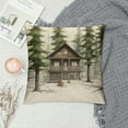 thumbnail image 2 of JEUXUS  Winter Reindeer Decorative Pillow Cover Watercolor Throw Pillowcase, Cabin Elk Pine Tree Forest Farmhouse Decor, 2 of 5