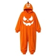 thumbnail image 4 of BOOMNY Halloween Toddler Girls Flannel Romper Hallowmas Pumpkin Face Graphic Long Sleeve Jumpsuits for Kids Soft Warm One Piece Fuzzy Rompers, 4 of 4