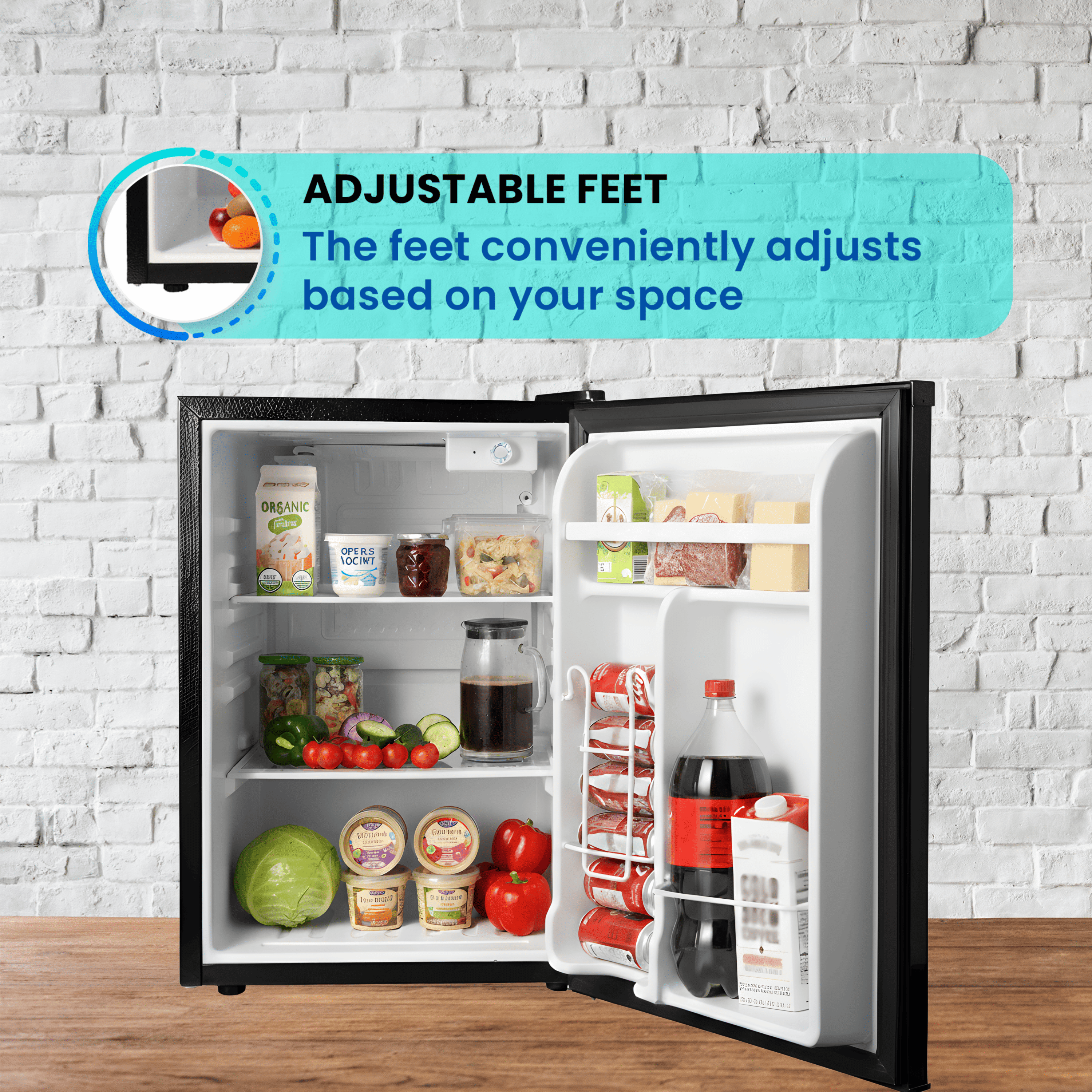 Conserv 2.6 cu.ft. Compact Refrigerator-Stainless, Reversible Door