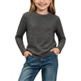 thumbnail image 6 of Spazoro Boys Long Sleeve T-Shirt with Crew Neck, Lightweight Breathable Stretchy Striped Casual Tee Shirts for Daily Wear Black Size 9-11, 6 of 6