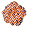 thumbnail image 2 of Letter L Football Orange White and Regalia Foam Coaster Set of 4, 2 of 3