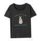 thumbnail image 4 of Camiseta para mujer, ropa de calle, camisetas de manga corta, camisetas cómodas con cuello redondo, camisetas básicas para caminar, desplazarse, viajar gris oscuro Yinane Manga corta, 4 of 8