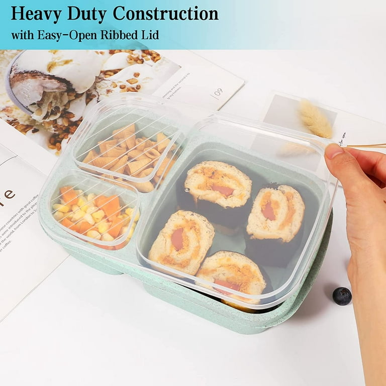 Reusable Meal Prep Container 3 Compartment Lunch Food Box Storage