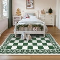 thumbnail image 3 of IDEALHOUSE Area Rugs 5x7ft, Green, Checkered Christmas Washable Non Slip Low Pile Carpet, Soft Foldable Holiday Living Room Mat, 3 of 7