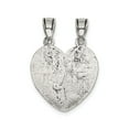 thumbnail image 4 of Sterling Silver Split Heart Pendant Necklace for Women or Unisex Wear, Two Piece Break-Apart Charm Symbolizing Friendship, Connection, and Lasting Bond, 4 of 6