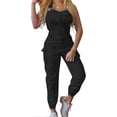 thumbnail image 1 of Women's Sleeveless Work Jumpsuit, Adjustable One Piece Jumpsuit Jumpsuit with Waistband, 1 of 5