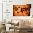 thumbnail image 4 of Elephant Stock Terracotta World Map Wall Art - Horizontal Canvas Wall Art - Living Room Wall Decor - Map Canvas - Orange And Brown Decor - 39" x 26", 4 of 4