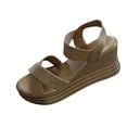 thumbnail image 2 of ssuyfkrb Wedge Sandals,Platform Sandals Women,Womens Shoes Sandals,Open Toe,Peep Toe,Vacation,Casual,Khaki,Free Size, 2 of 10