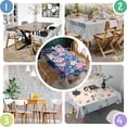thumbnail image 6 of Pioneer Flower Floral Print Pattern Rectangle Tablecloth 60"x120",Waterproof Polyester Rectangle Table Cloth, Wipeable Spillproof Polyester Tablecloth for Dining, Camping, Indoor and Outdoor, 6 of 6